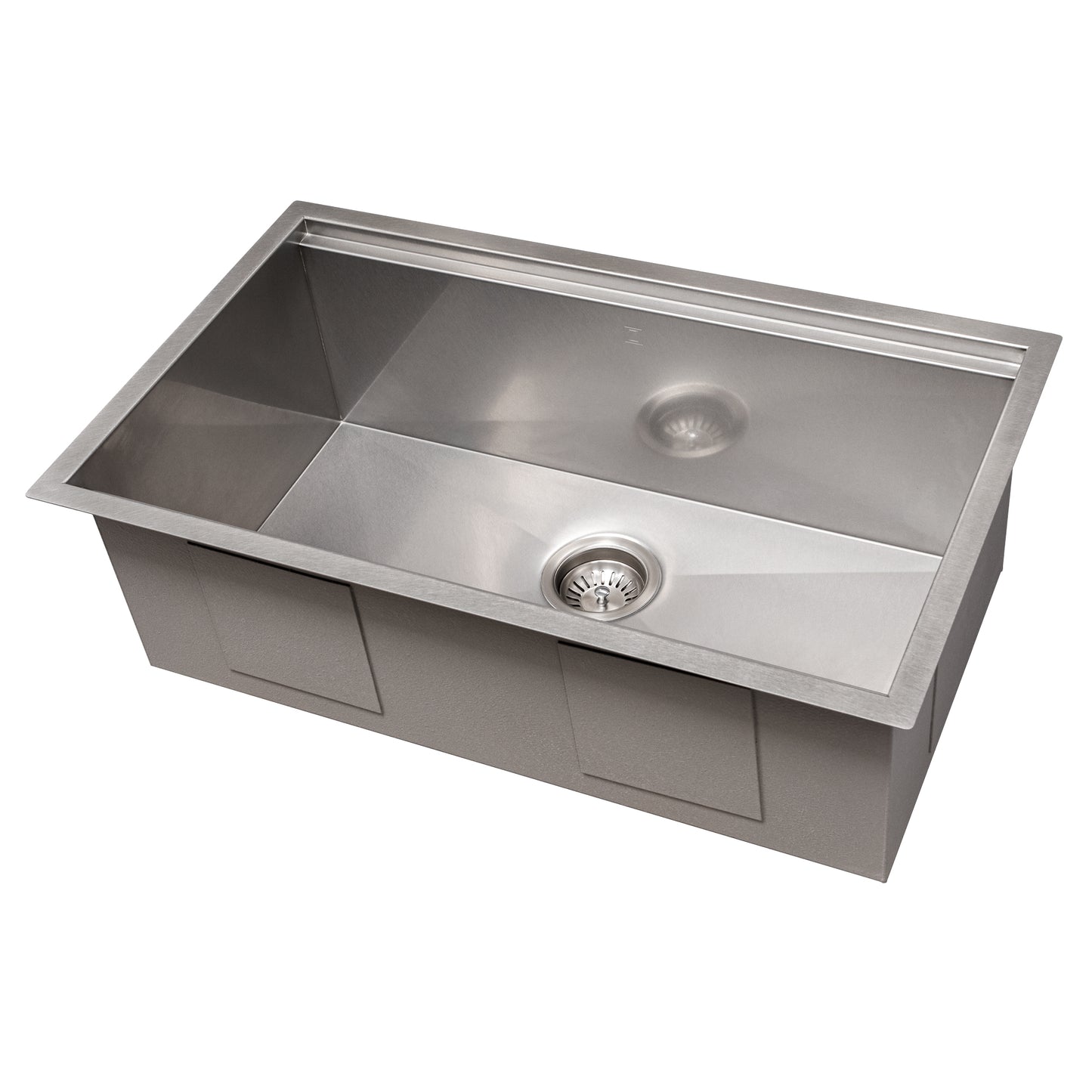 SLS-30S - 30" Garmisch Undermount Single Bowl Satin Stainless Steel Kitchen Sink with Bottom Grid and Accessories