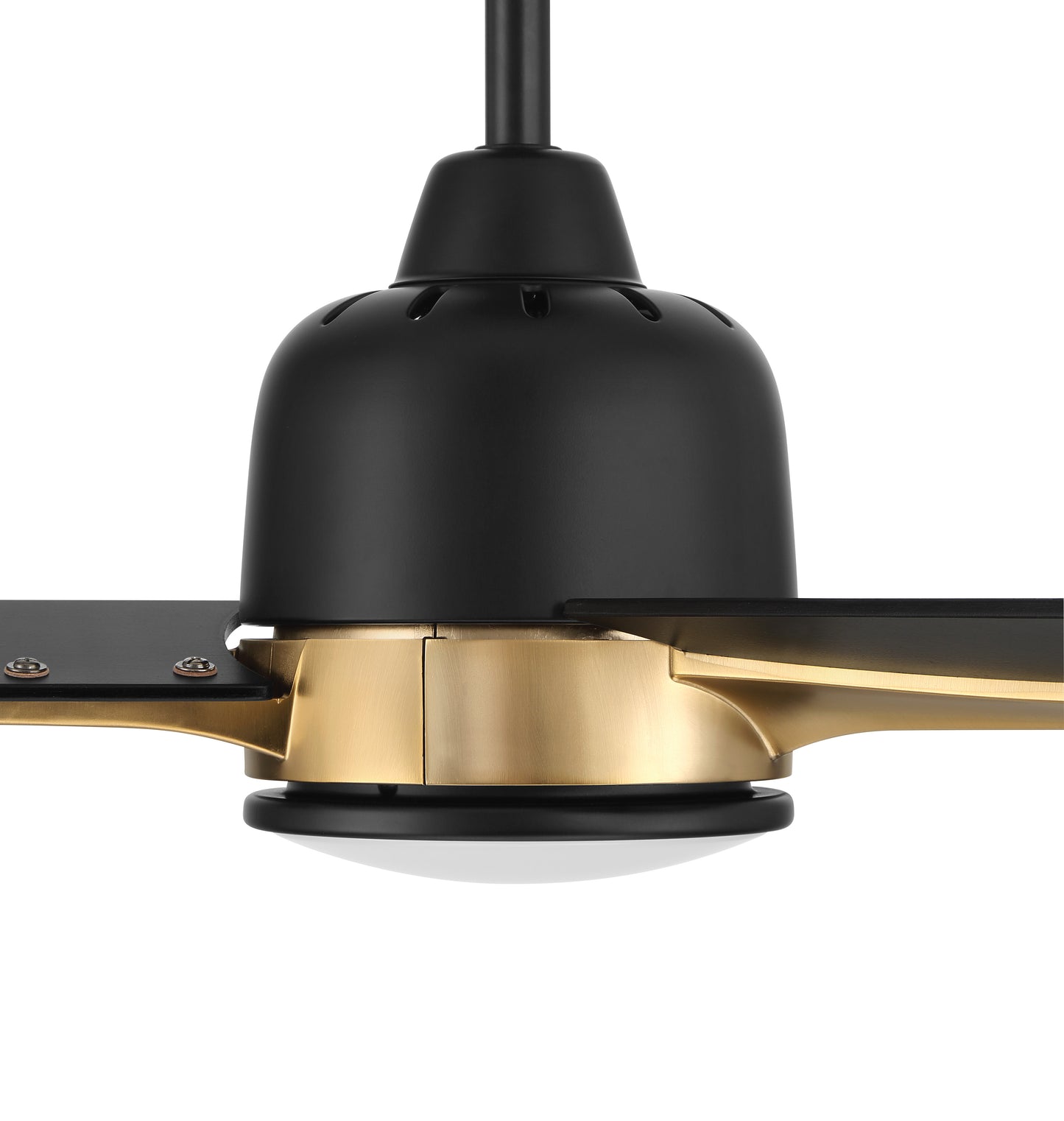 FUL52FBSB3 - Fuller 52" 3 Blade Ceiling Fan with Light Kit - Flat Black / Satin Brass