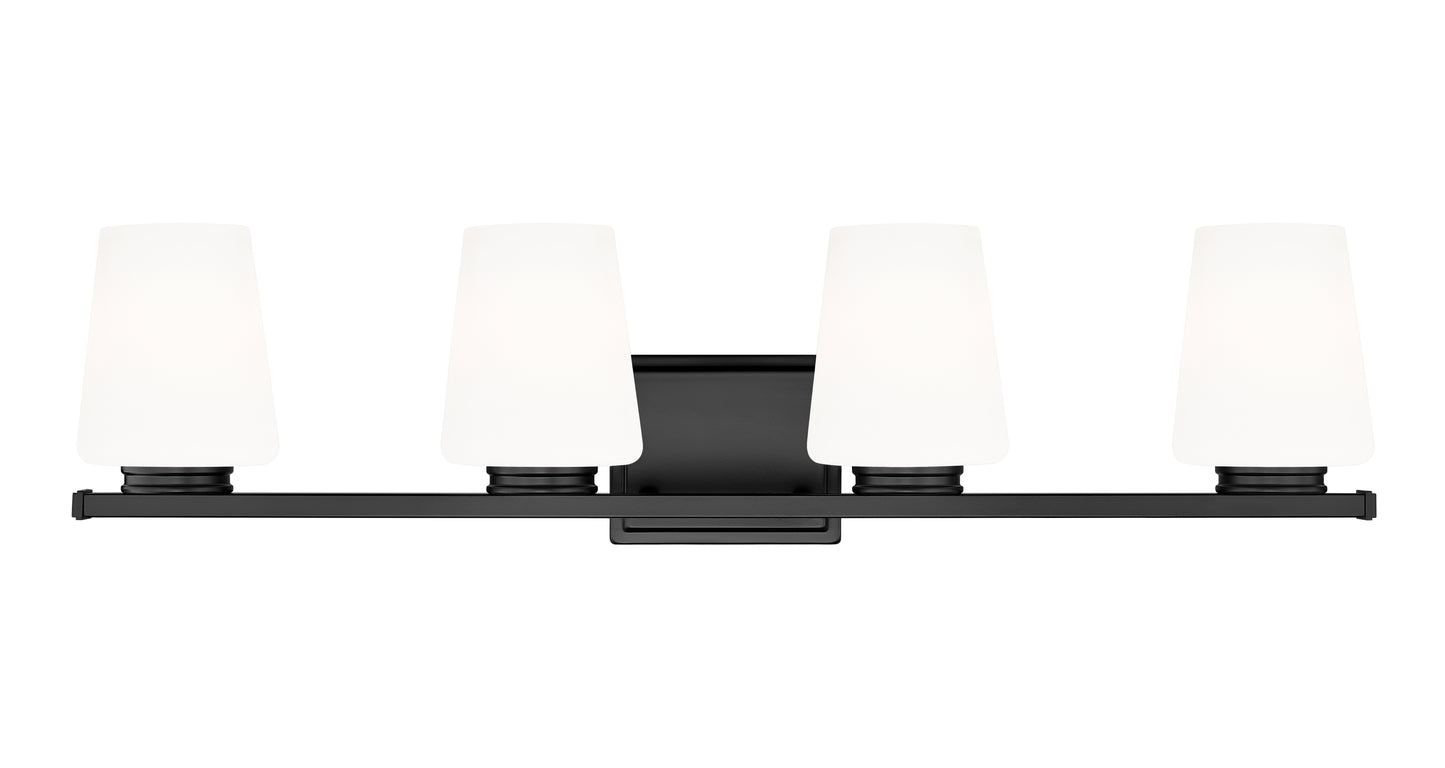 7703-4V-MB - Nextra 4 Light 32" Vanity - Matte Black