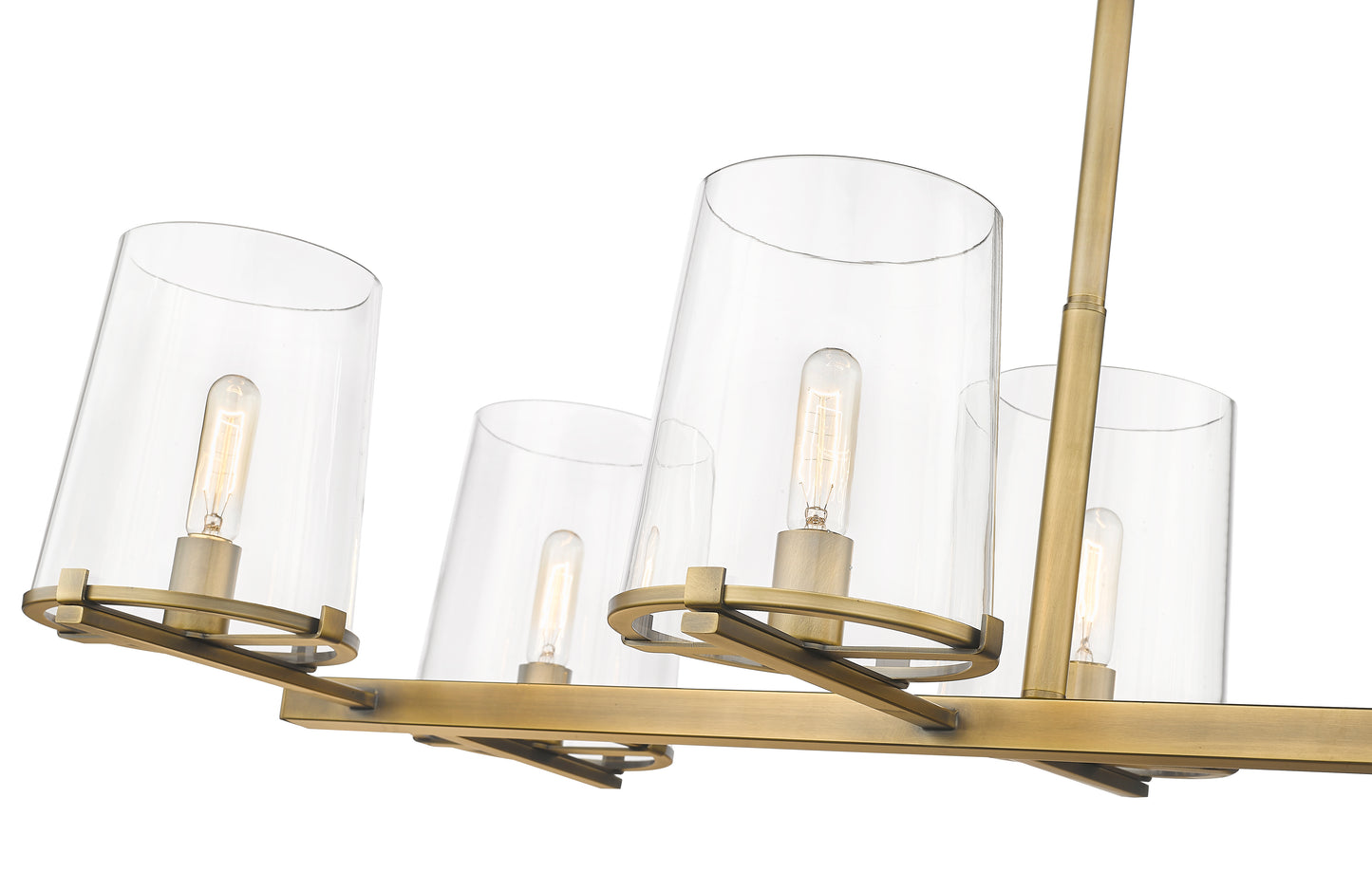3032-8L-RB - Callista 8 Light Linear 56" Chandelier - Rubbed Brass