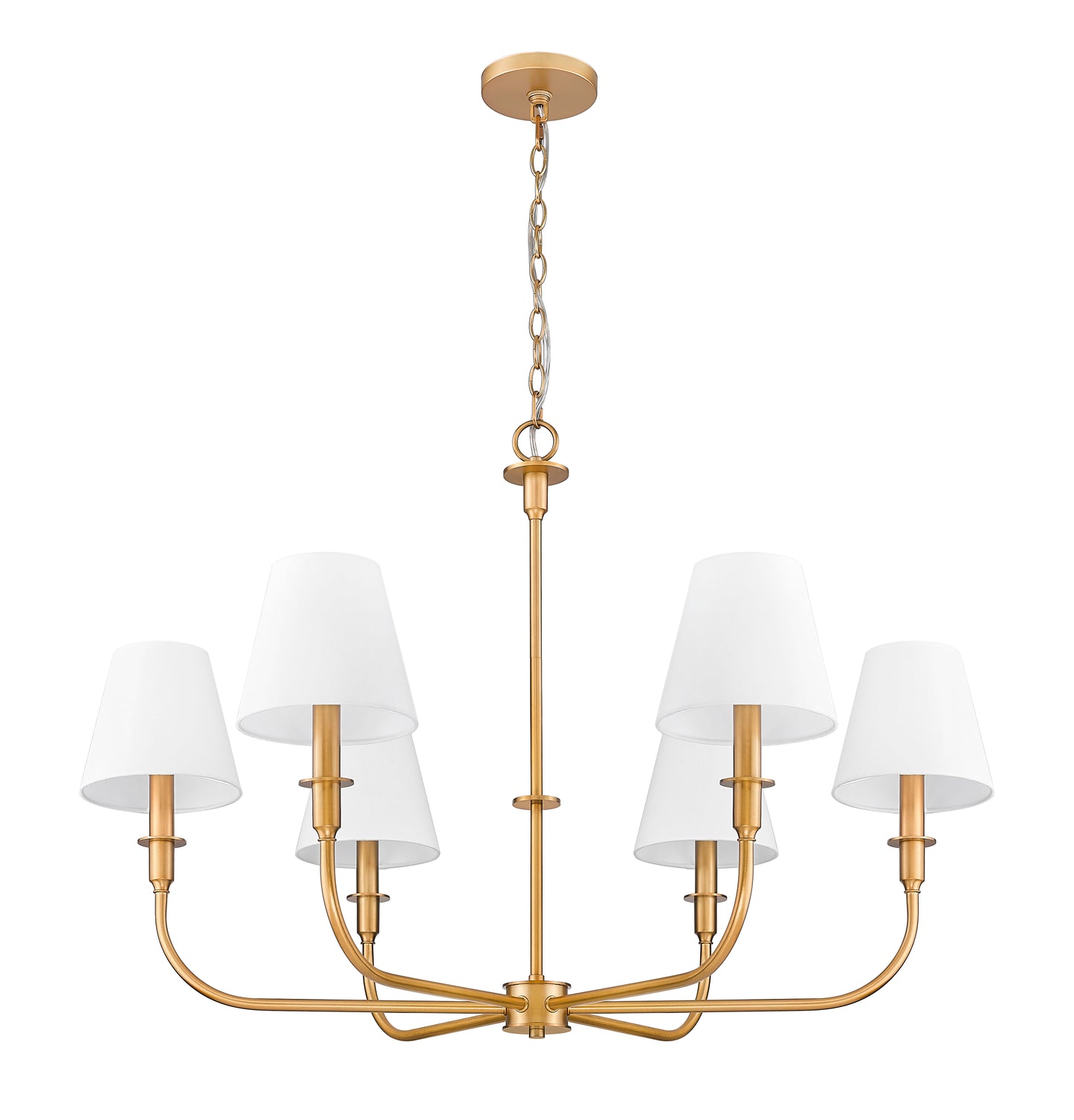 3049-32RB - Tova 6 Light 36" Chandelier - Rubbed Brass
