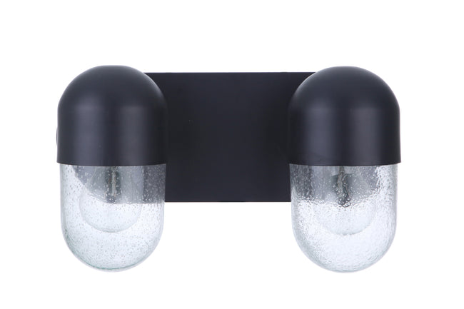 55002-FB - Pill 2 Light 13.75" Wide Vanity Light - Flat Black