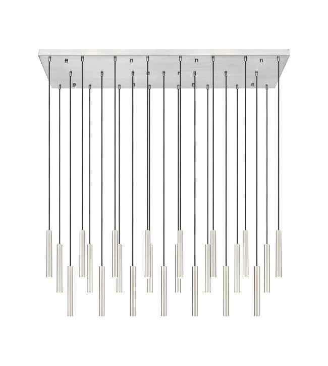 919MP12-23L-BN-LED - Forest 23 Light Linear 54" Chandelier - Brushed Nickel