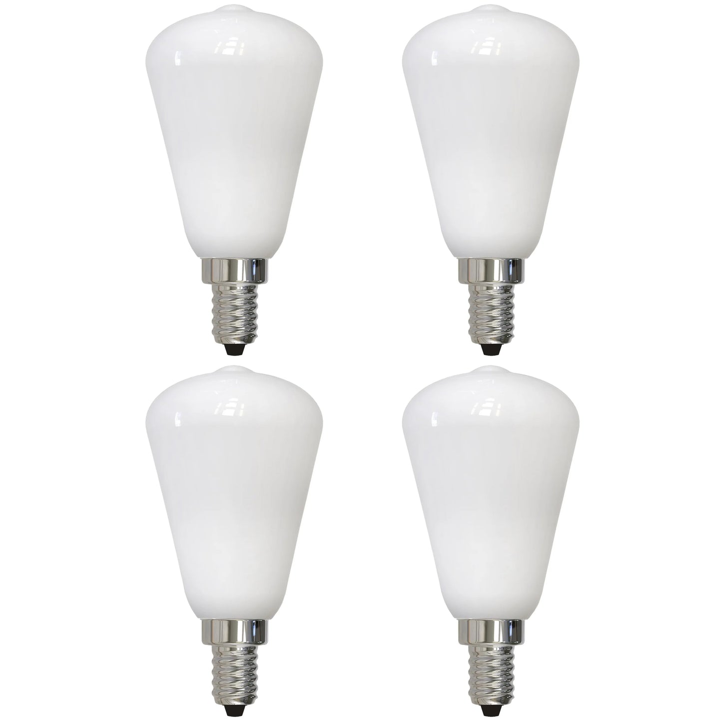 776824 - Filaments Dimmable ST15 Milky Glass Candelabra Base - 4 Watt - 3000K - 4 Pack
