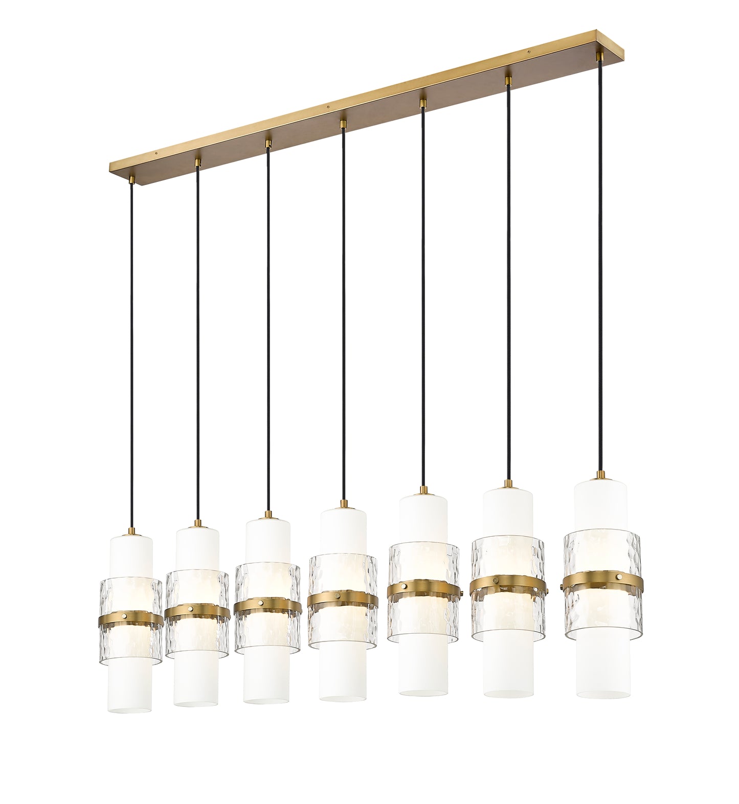 1946P-7L-MGLD - Cayden 7 Light Linear 54" Chandelier - Modern Gold