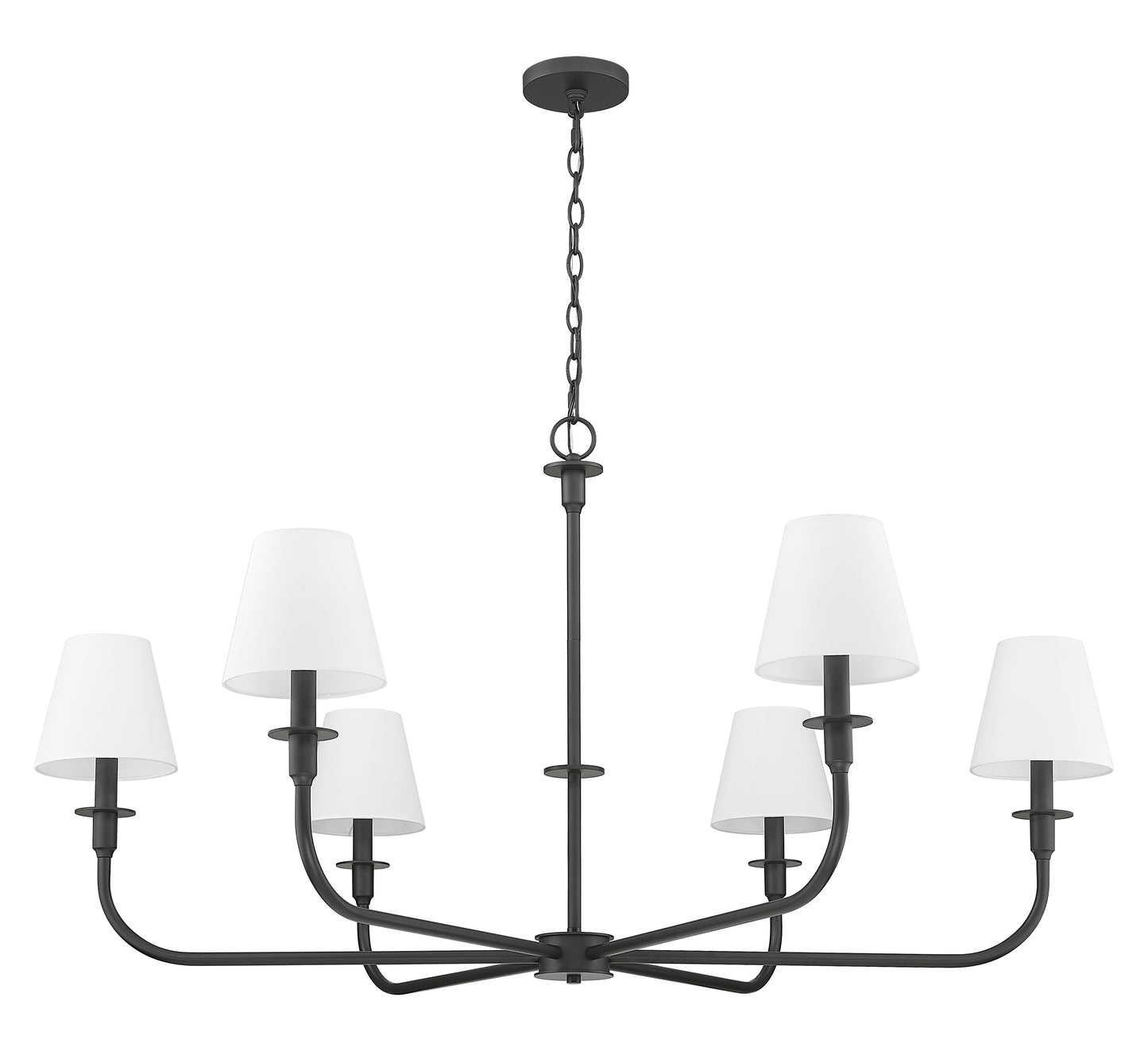 3049-45MB - Tova 6 Light 49" Chandelier - Matte Black