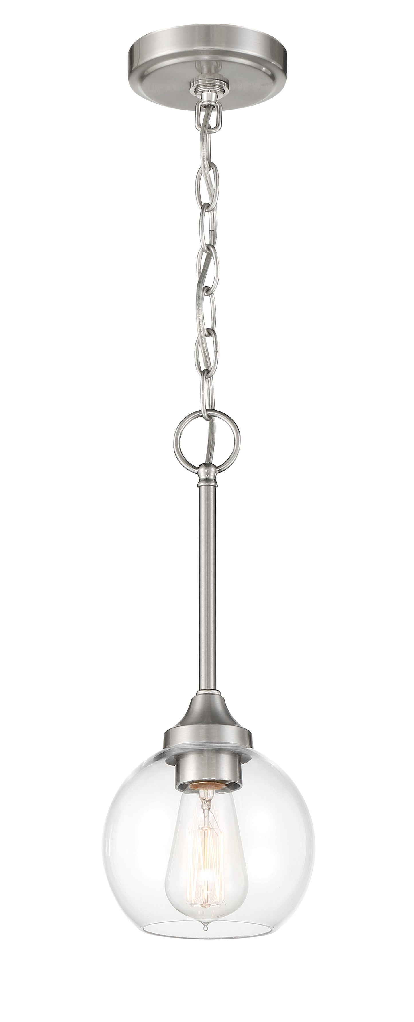 56291-BNK - Glenda 1 Light 6" Wide Mini Pendant - Brushed Nickel