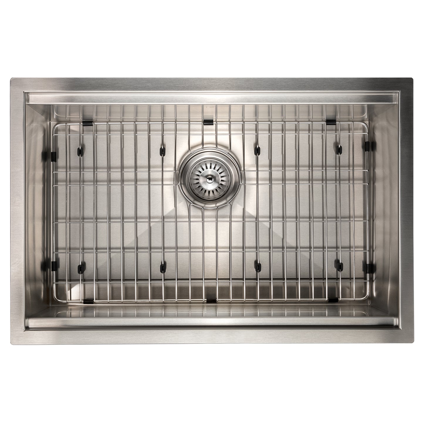 SLS-27 - 27" Garmisch Undermount Single Bowl Stainless Steel Kitchen Sink with Bottom Grid and Accessories