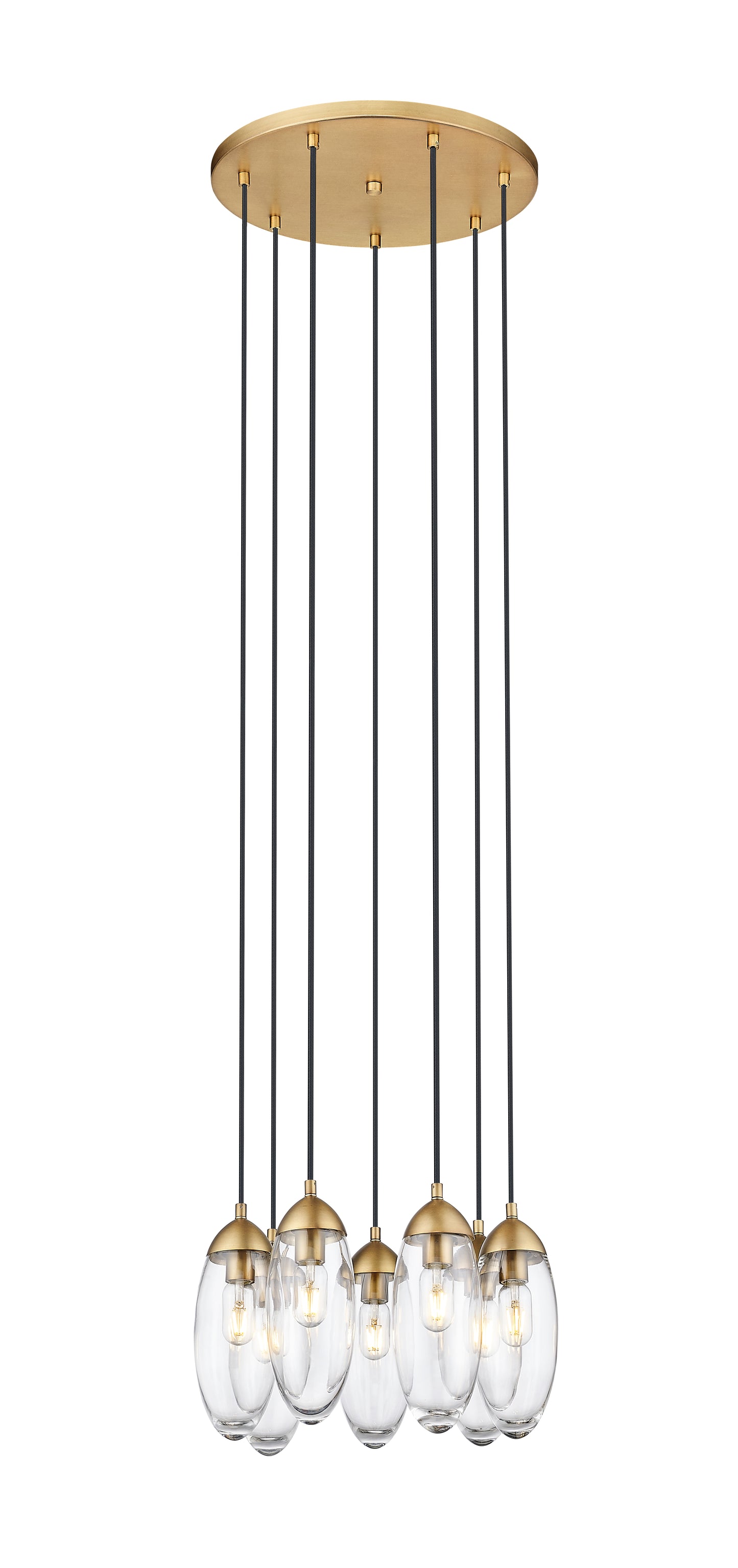 651P-7R-RB - Arden 7 Light 18" Chandelier - Rubbed Brass