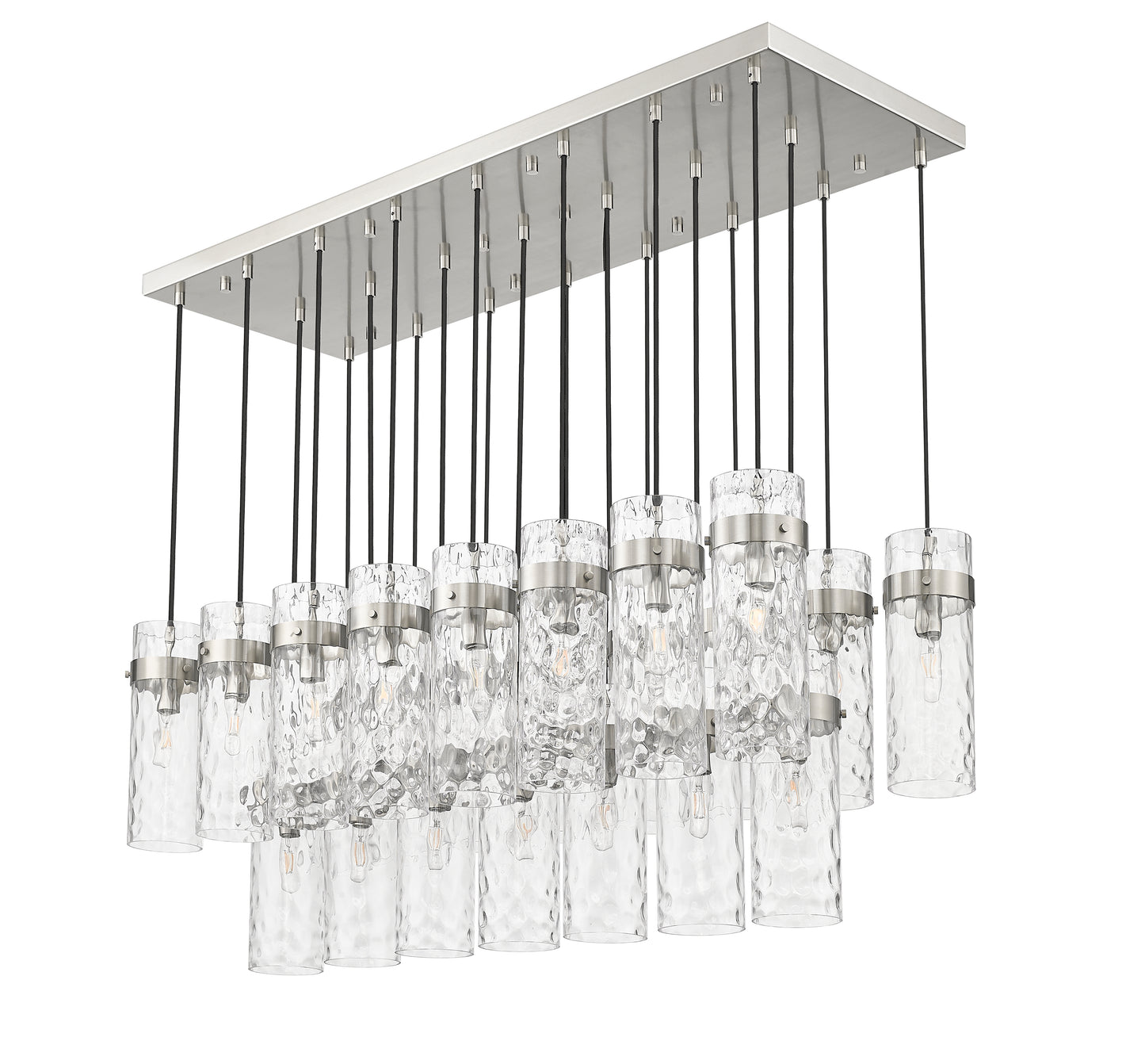 7002P5-23L-BN - Fontaine 23 Light Linear 54" Chandelier - Brushed Nickel