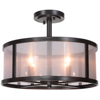 36754-MBK - Danbury 4 Light 18" Wide Semi Flush Mount - Matte Black