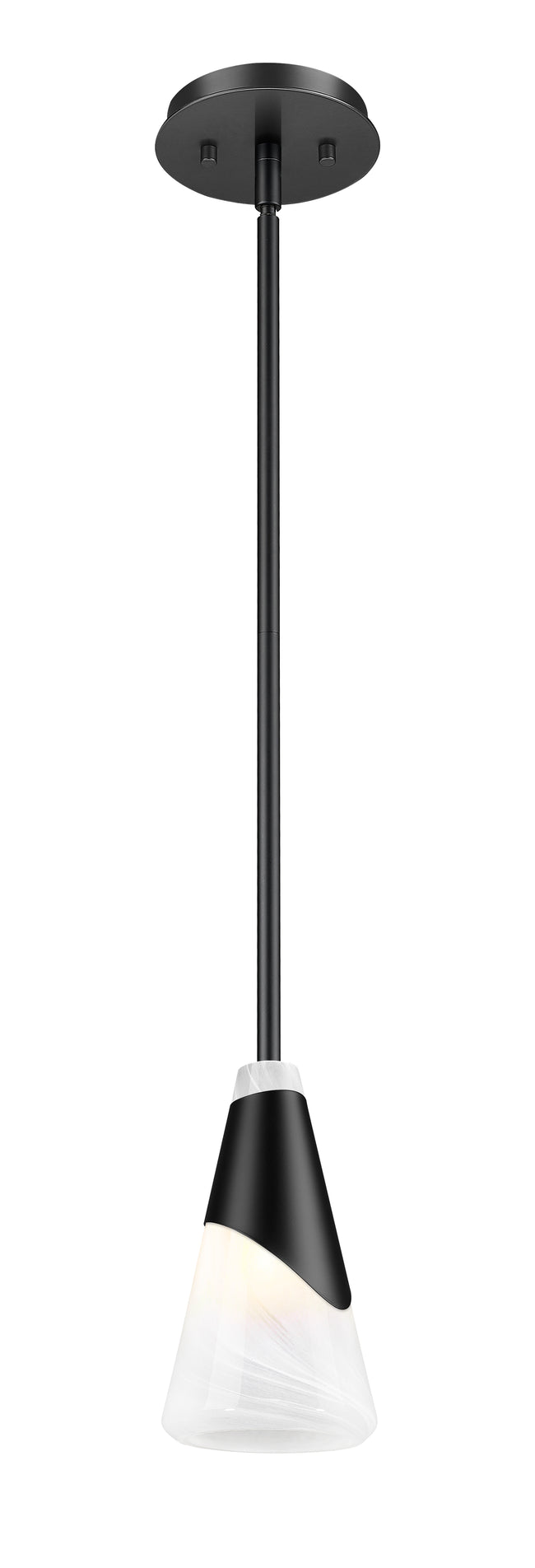 828P6-ROD-MB - Aimie 1 Light 6" Pendant - Matte Black
