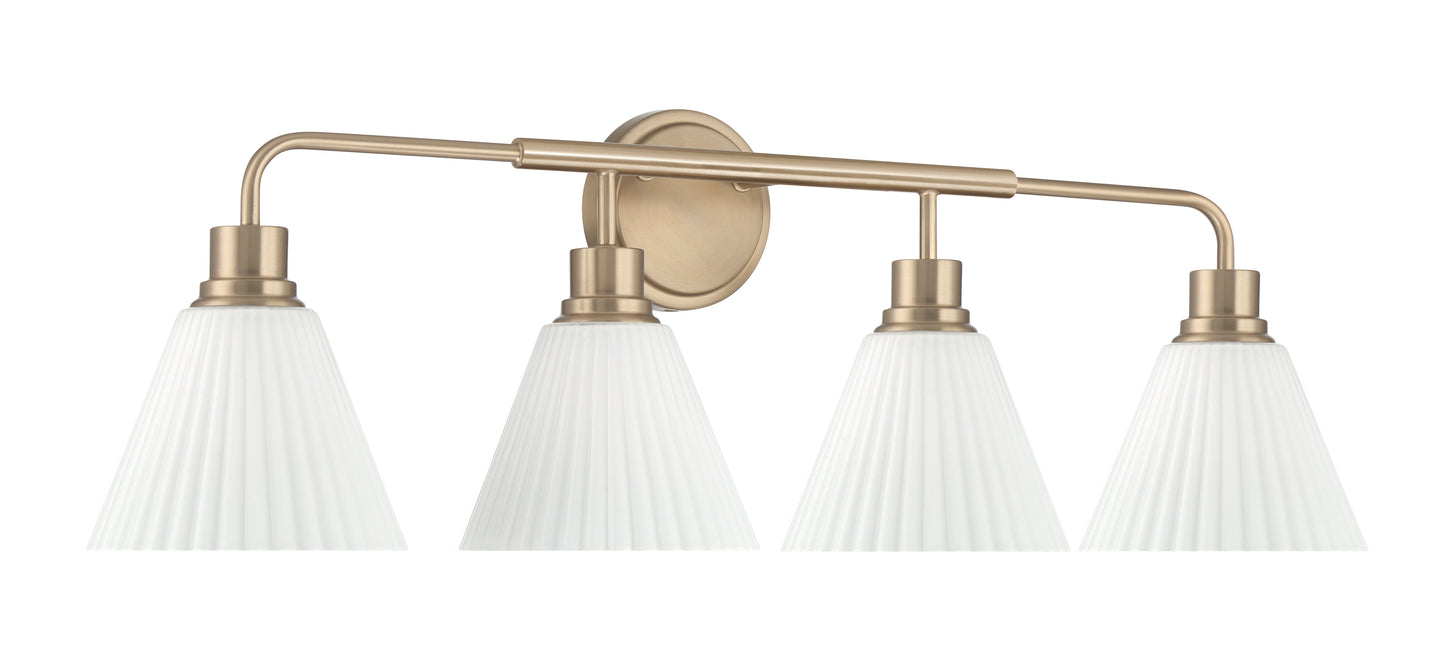 62304-CPZ - Pleated II 4 Light 34" Wide Vanity Light - Premium Bronze
