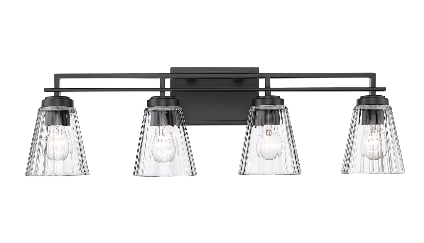 823-4V-MB - Lyna 4 Light 30" Vanity - Matte Black