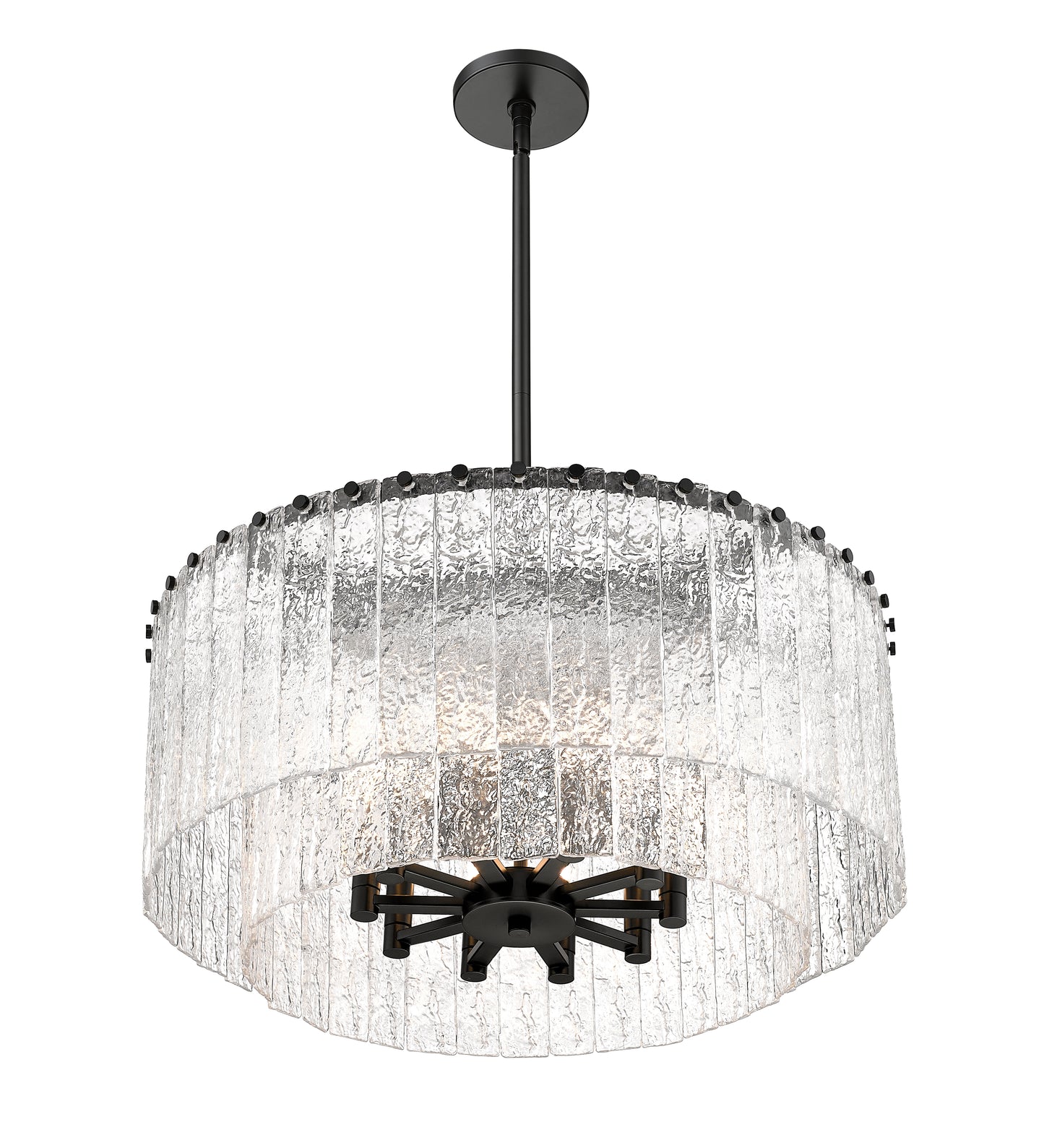 1943P26-2-MB - Glacier 10 Light 28" Pendant - Matte Black