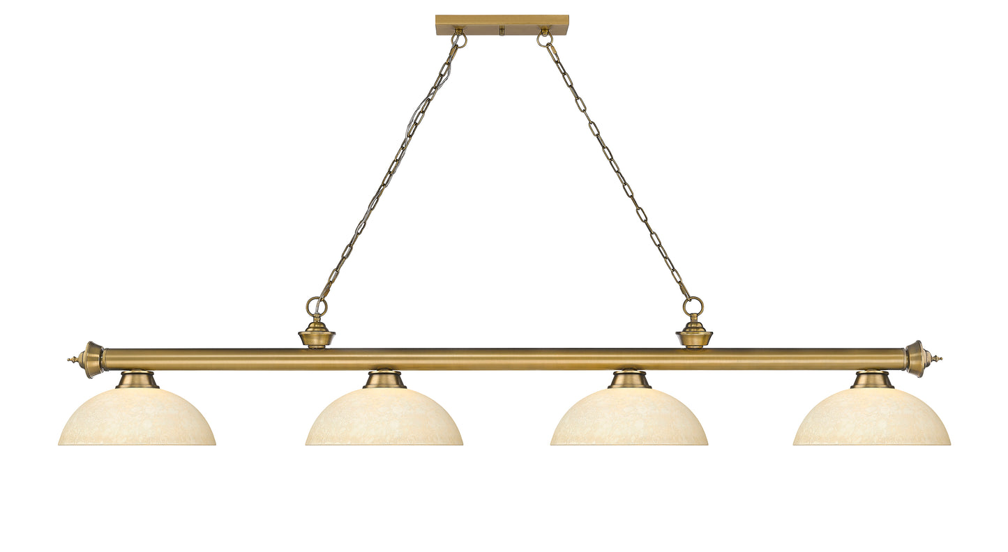 2306-4RB-DGM14 - Cordon 4 Light 81" Billiard - Rubbed Brass