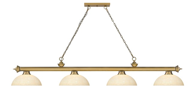 2306-4RB-DGM14 - Cordon 4 Light 81" Billiard - Rubbed Brass