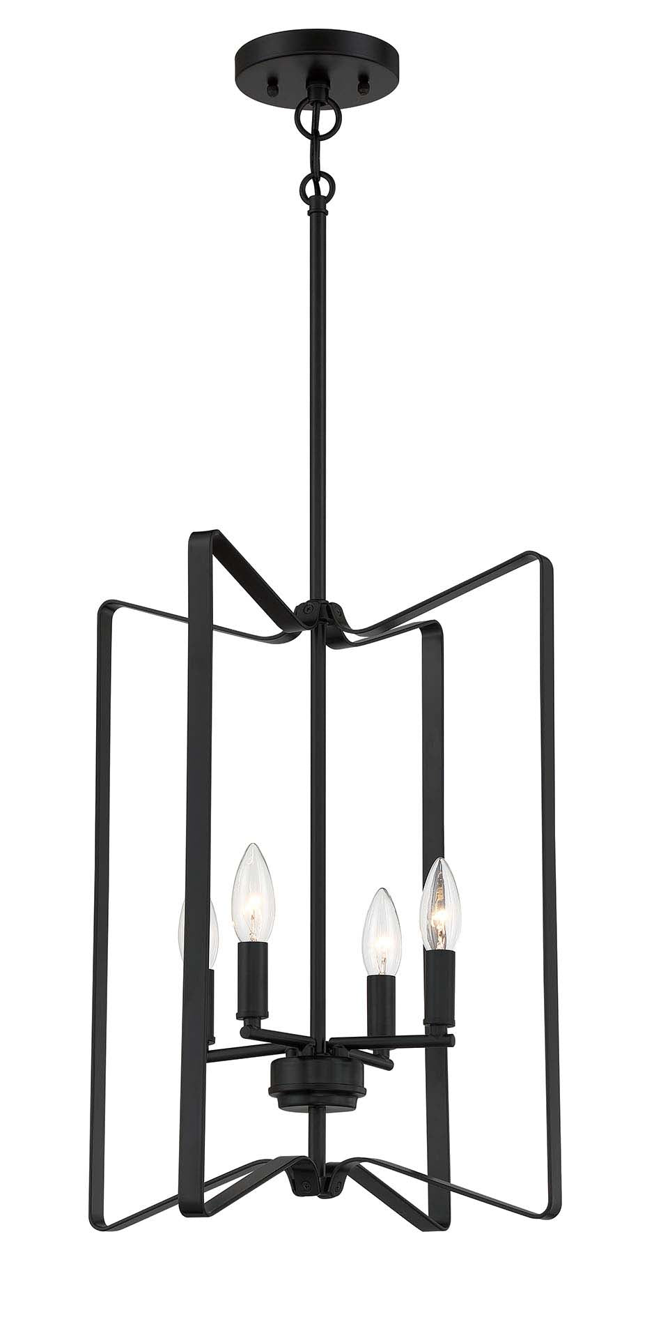 56134-FB - Shayna 4 Light 15" Wide Foyer Light - Flat Black