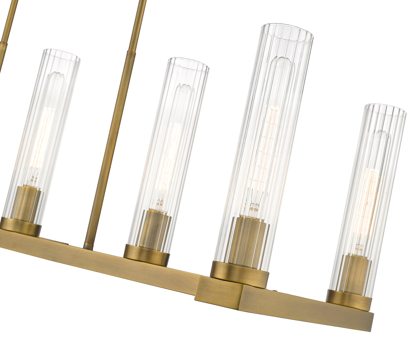 3031-7L-RB - Beau 7 Light Linear 44" Chandelier - Rubbed Brass