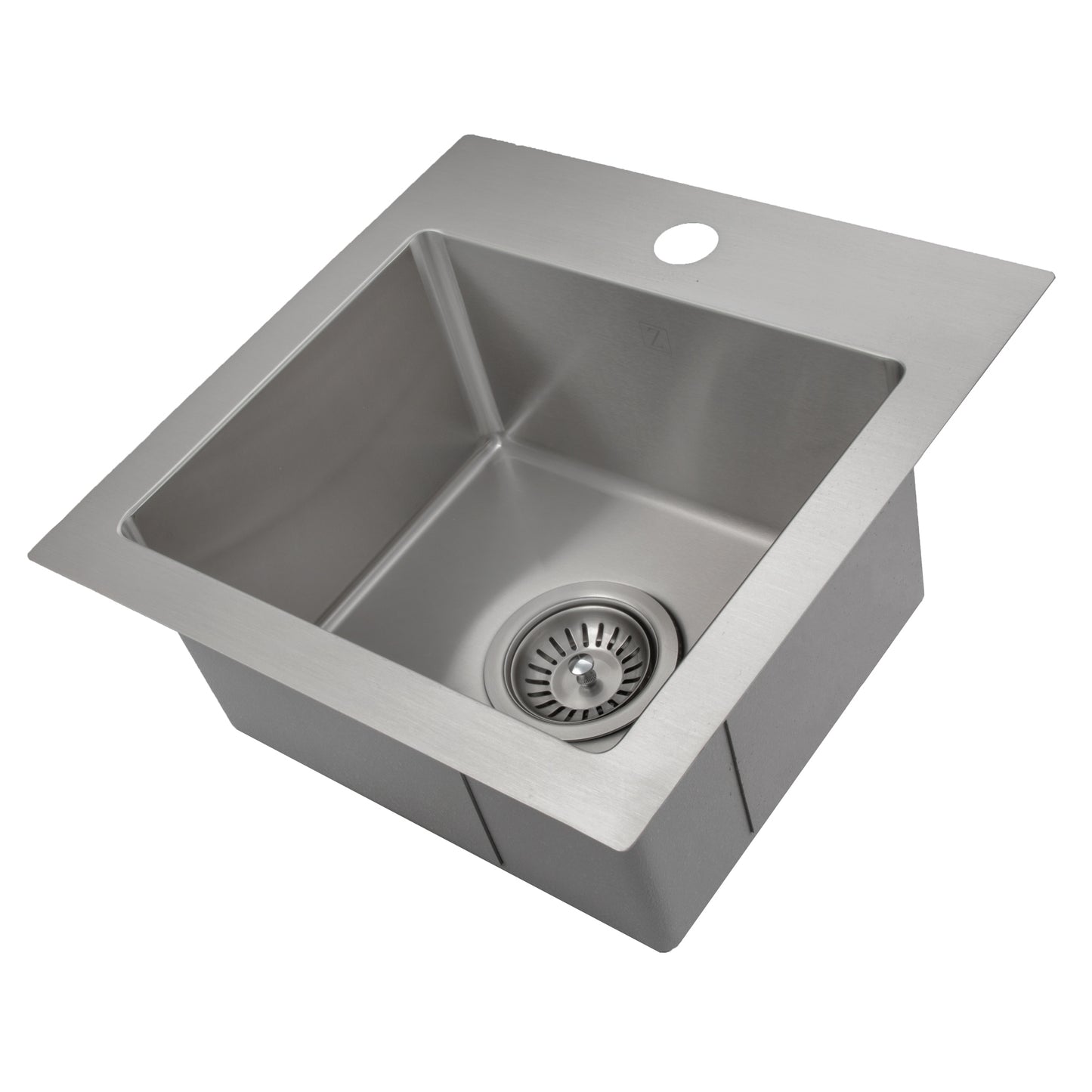 STS-15 - 15" Donner Topmount Single Bowl Bar Kitchen Sink in Stainless Steel