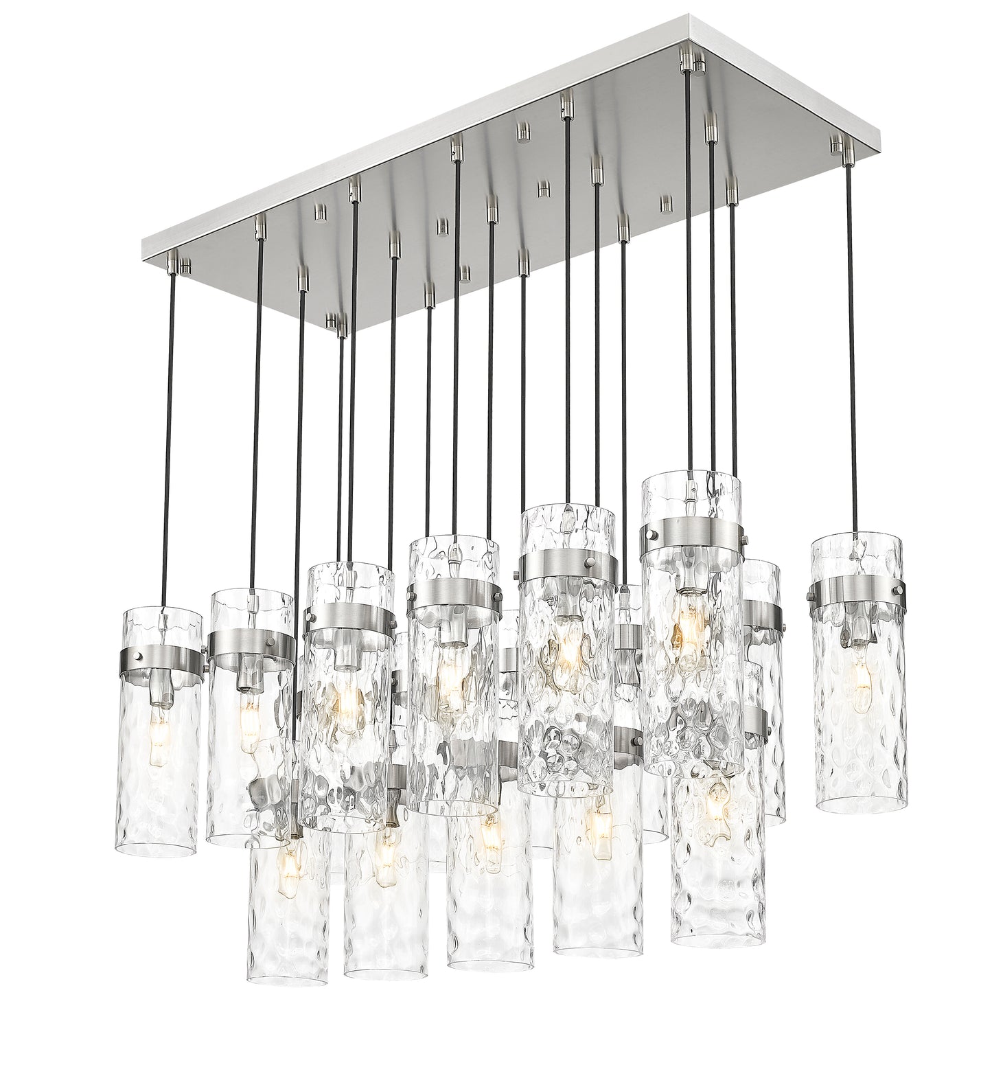 7002P5-17L-BN - Fontaine 17 Light Linear 44" Chandelier - Brushed Nickel