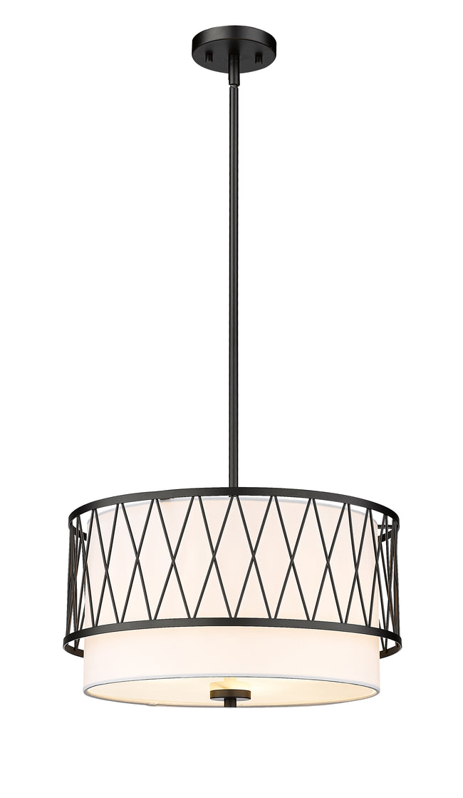 198-17MB - Dalton 3 Light 17" Pendant - Matte Black
