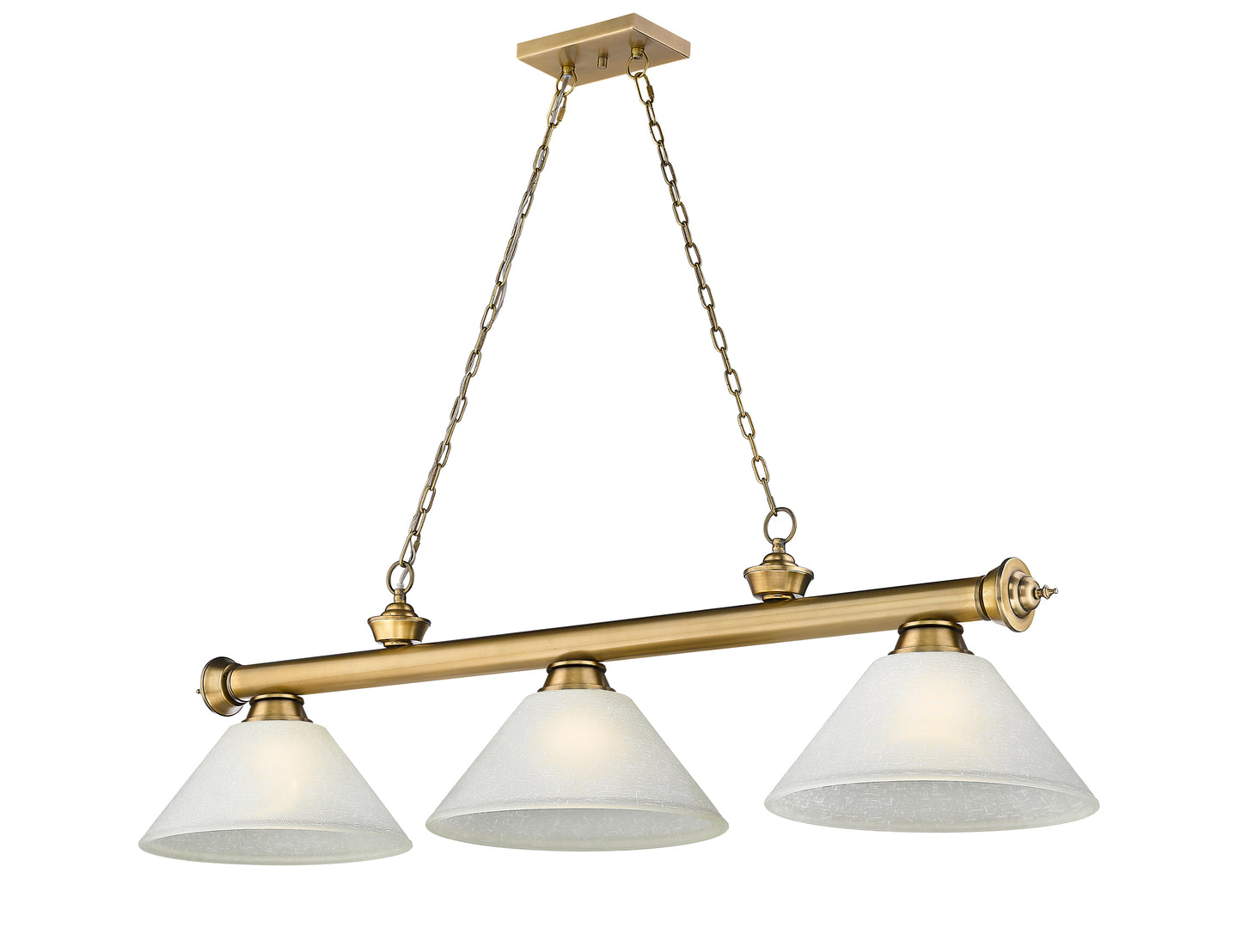 2306-3RB-AWL14 - Cordon 3 Light 57" Billiard - Rubbed Brass