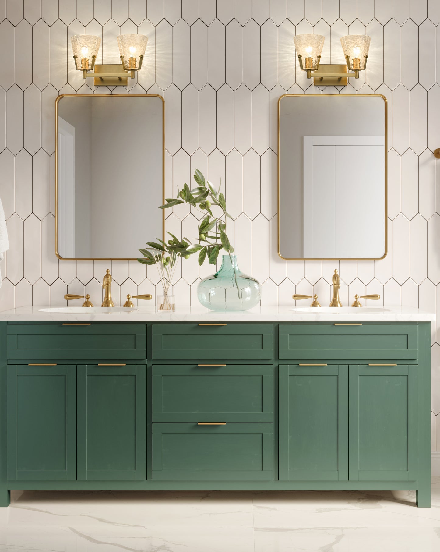 1101-2V-MGLD - Analia 2 Light 16" Vanity - Modern Gold