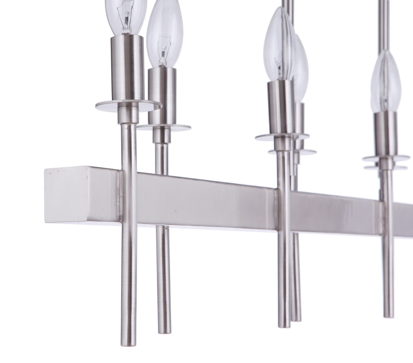 54378-BNK - Larrson 8 Light 4.75" Wide Island Light - Brushed Nickel