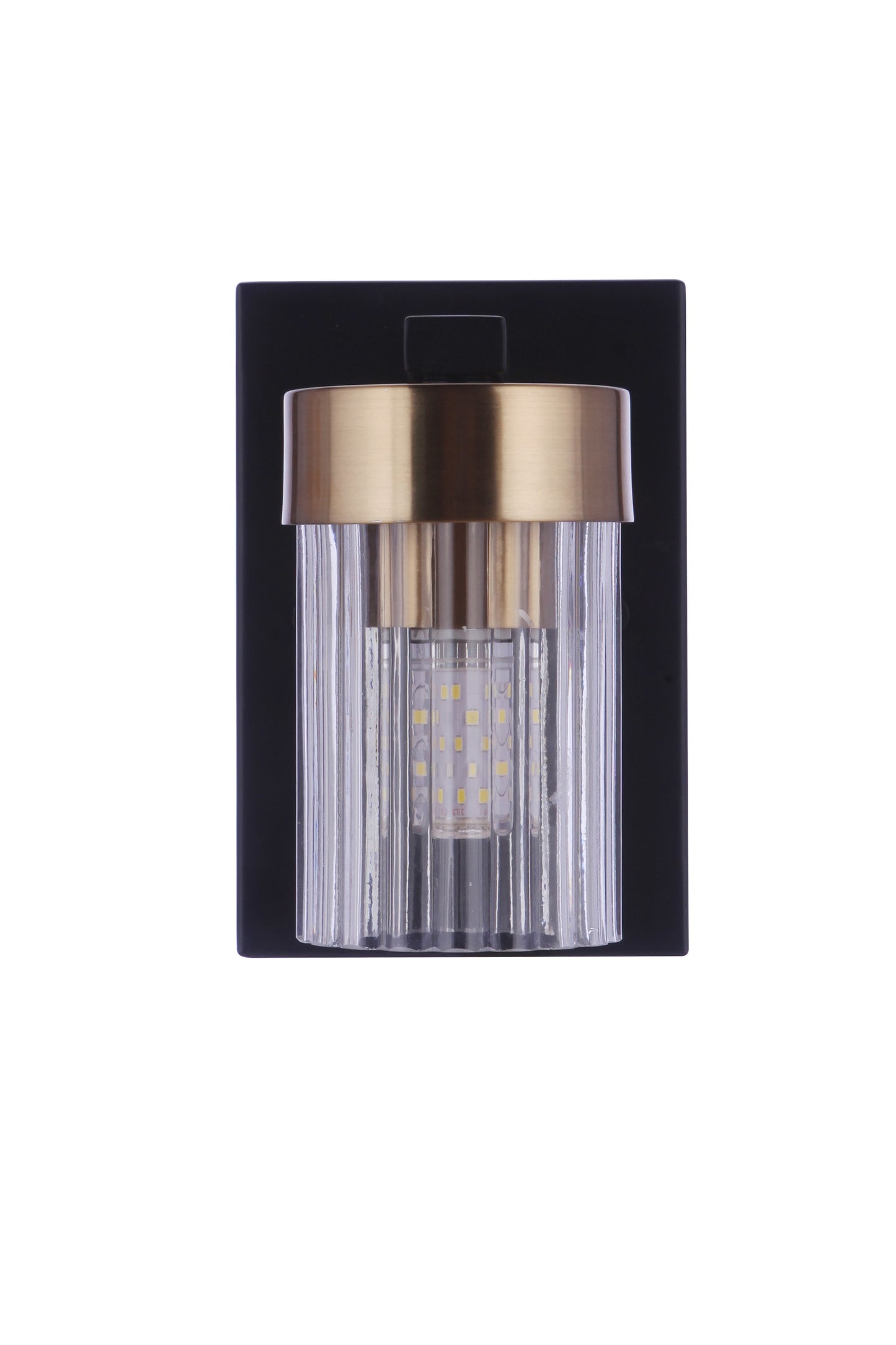 11805FBSB1 - Bond Street 1 Light 6.5" High Wall Sconce - Flat Black / Satin Brass