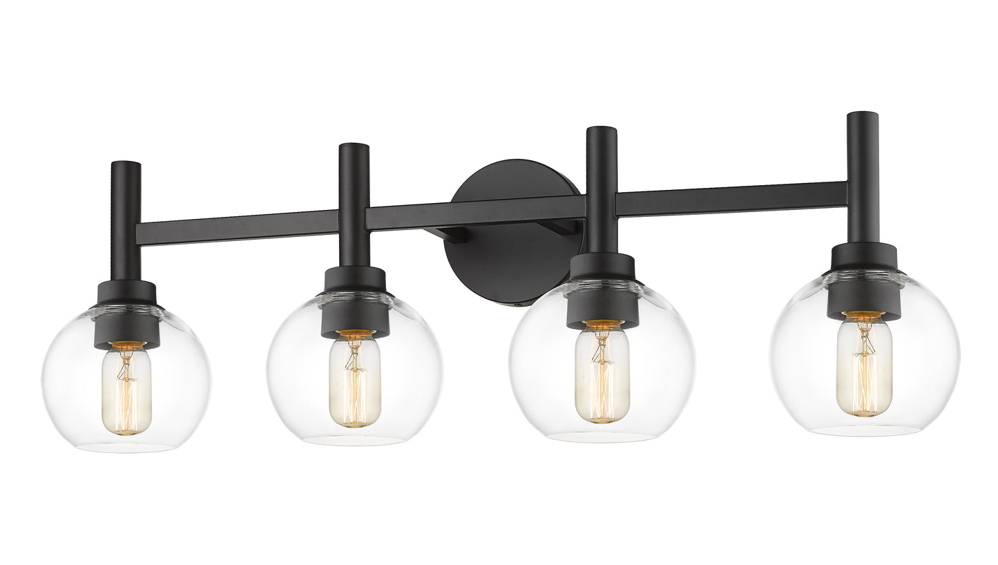 7502-4V-MB - Sutton 4 Light 32" Vanity - Matte Black