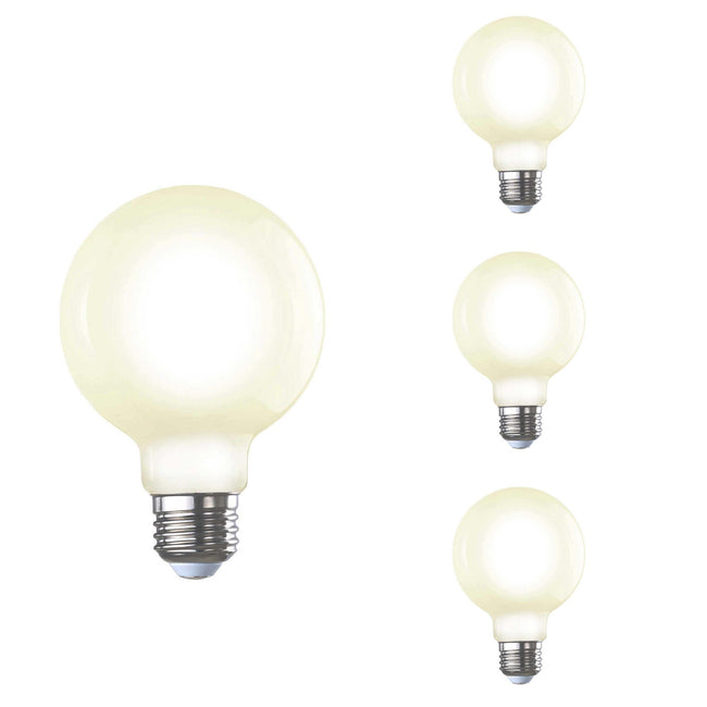 776944 - Dimmable Milky G25 LED Light Bulb - 8.5 Watt - 2700K - 4 Pack