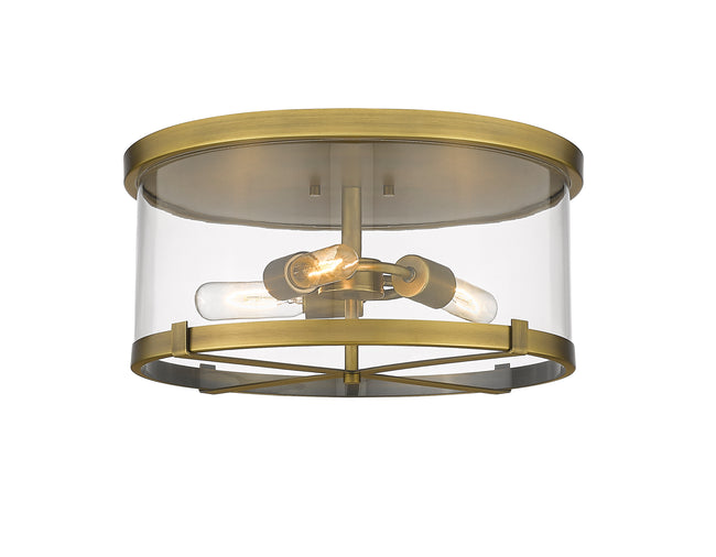 3032F-RB - Callista 3 Light Flush 16" Mount - Rubbed Brass