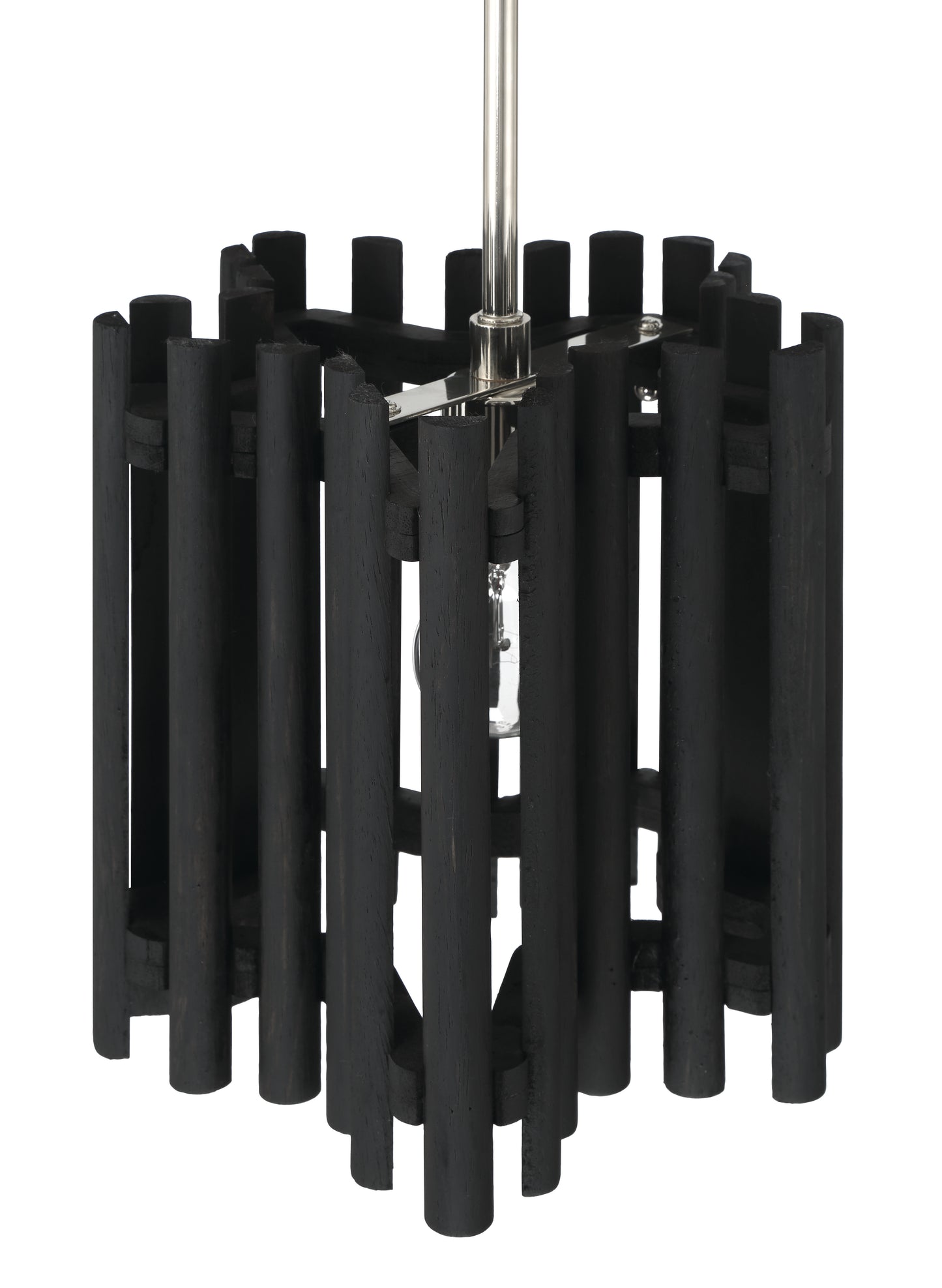 58491-PLNBWN - Freeform 1 Light 9.5" Wide Pendant - Polished Nickel / Black Walnut