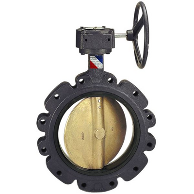 Nibco 14" LD-1000 butterfly valve with gear operator and black handle