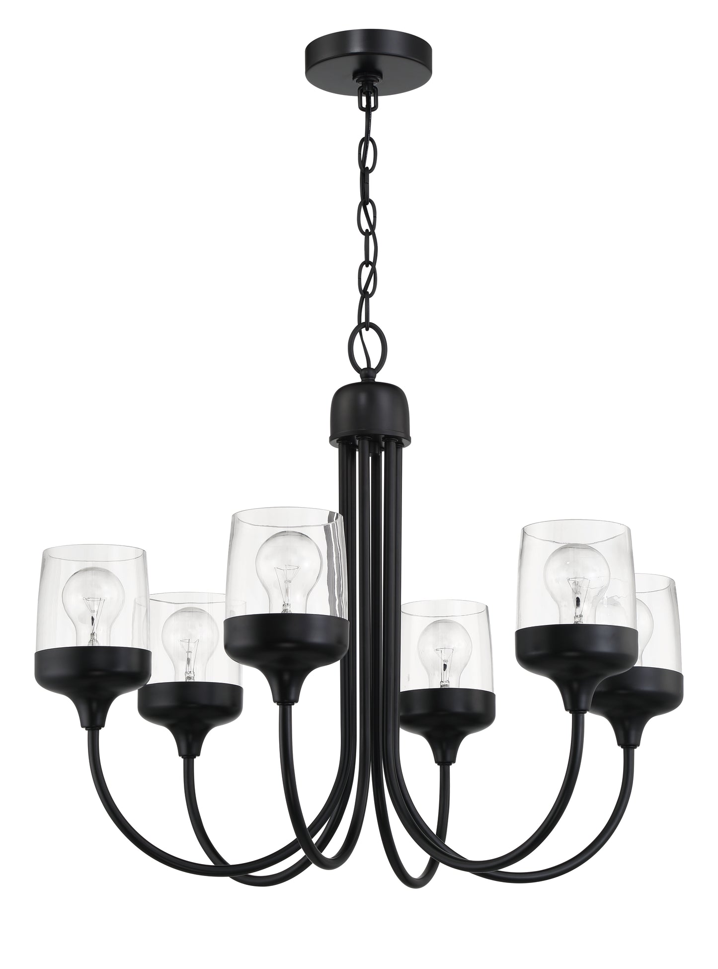 58126-FB - Wrenn 6 Light 26" Wide Chandelier - Flat Black