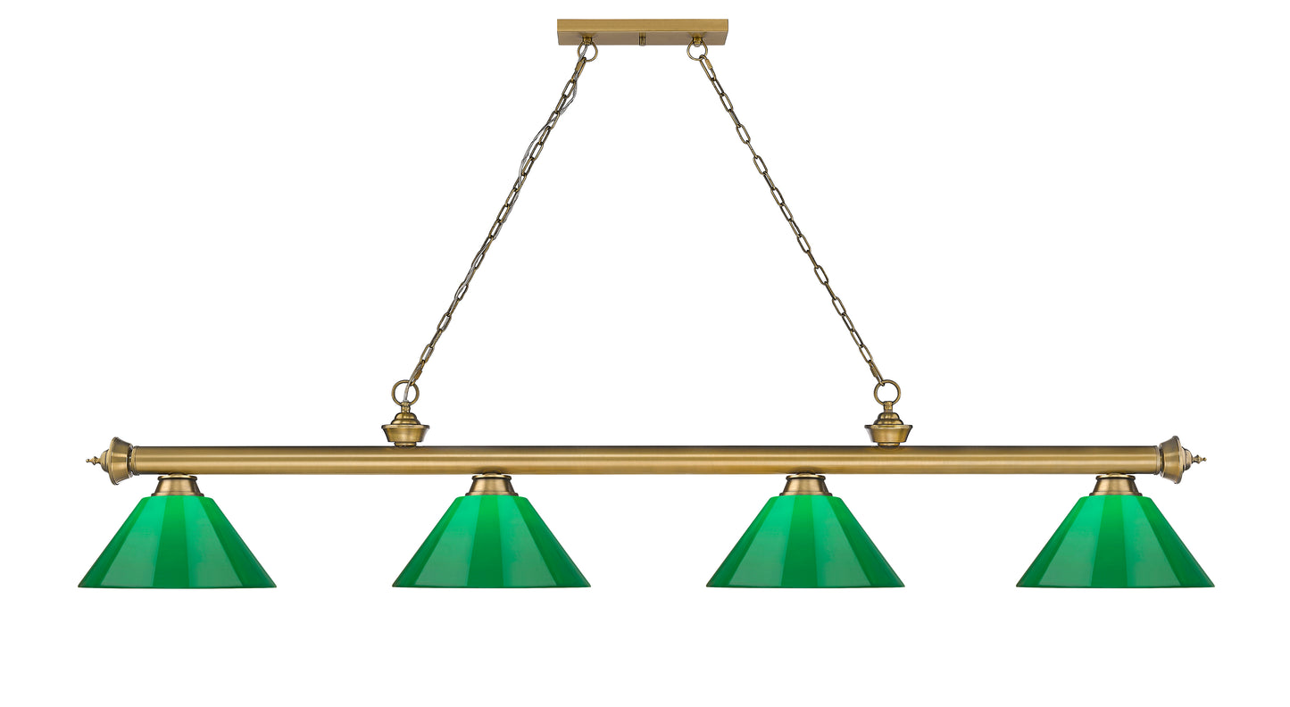2306-4RB-PGR - Cordon 4 Light 81" Billiard - Rubbed Brass