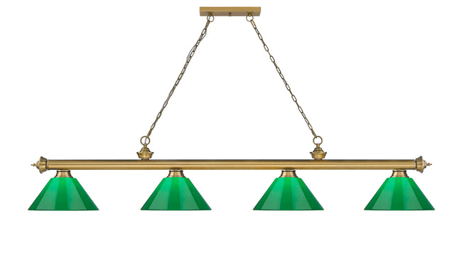 2306-4RB-PGR - Cordon 4 Light 81" Billiard - Rubbed Brass
