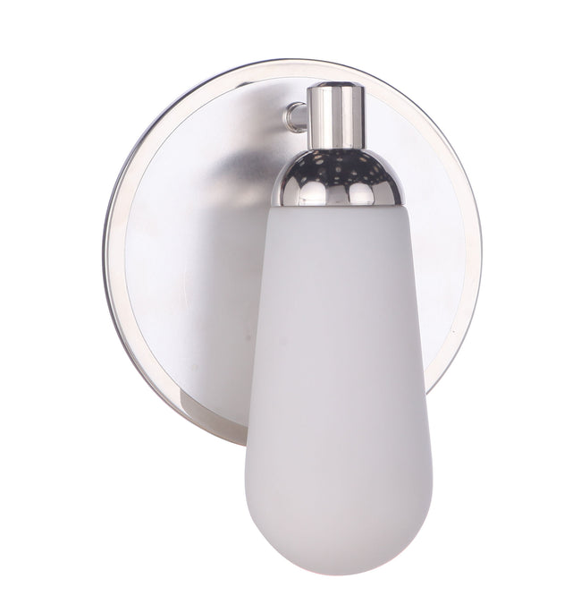 13107BNKPLN1 - Riggs 1 Light 9" High Wall Sconce - Brushed Polished Nickel / Polished Nickel