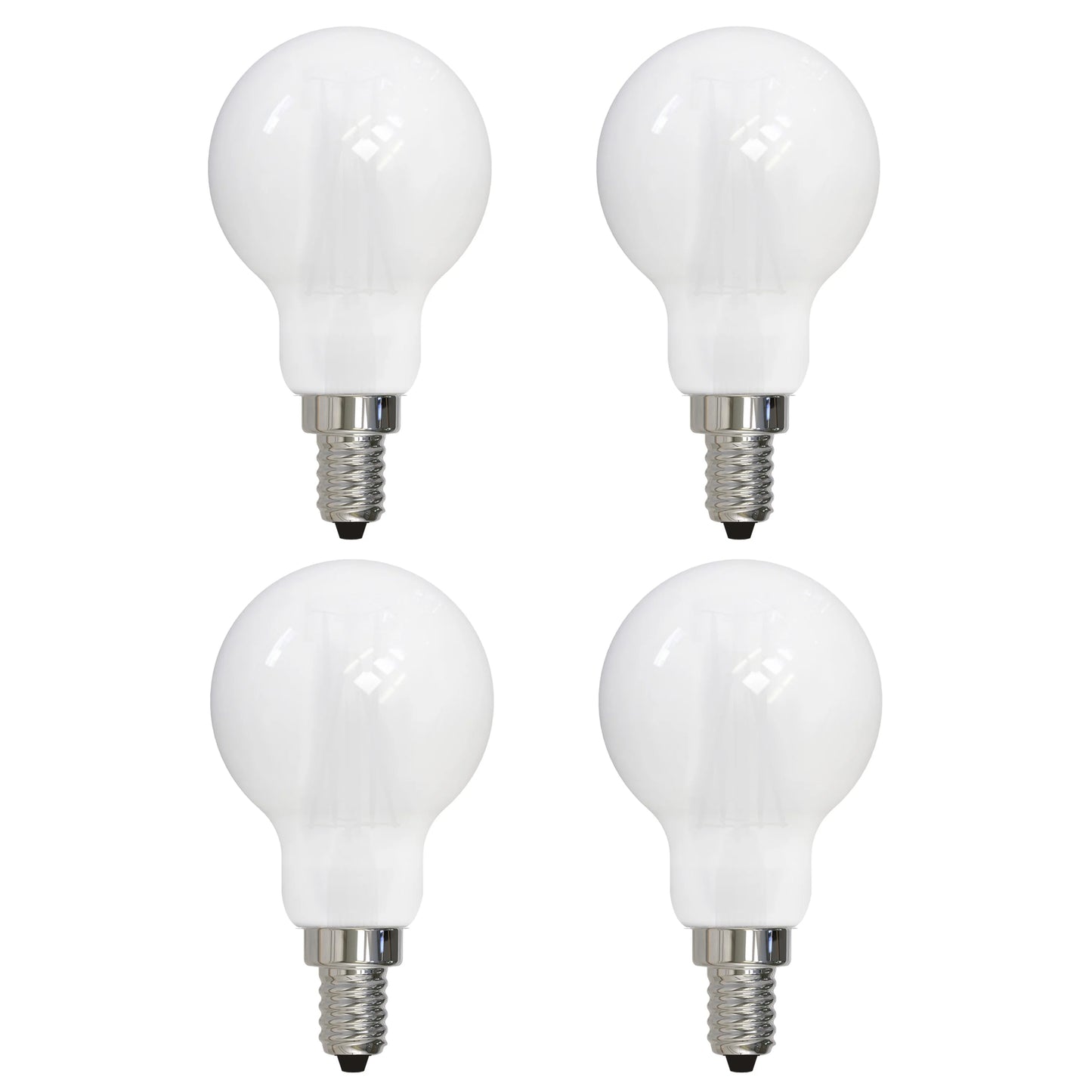 776827 - Filaments Dimmable A15 Milky Glass Candelabra Base - 4 Watt - 2700K - 4 Pack