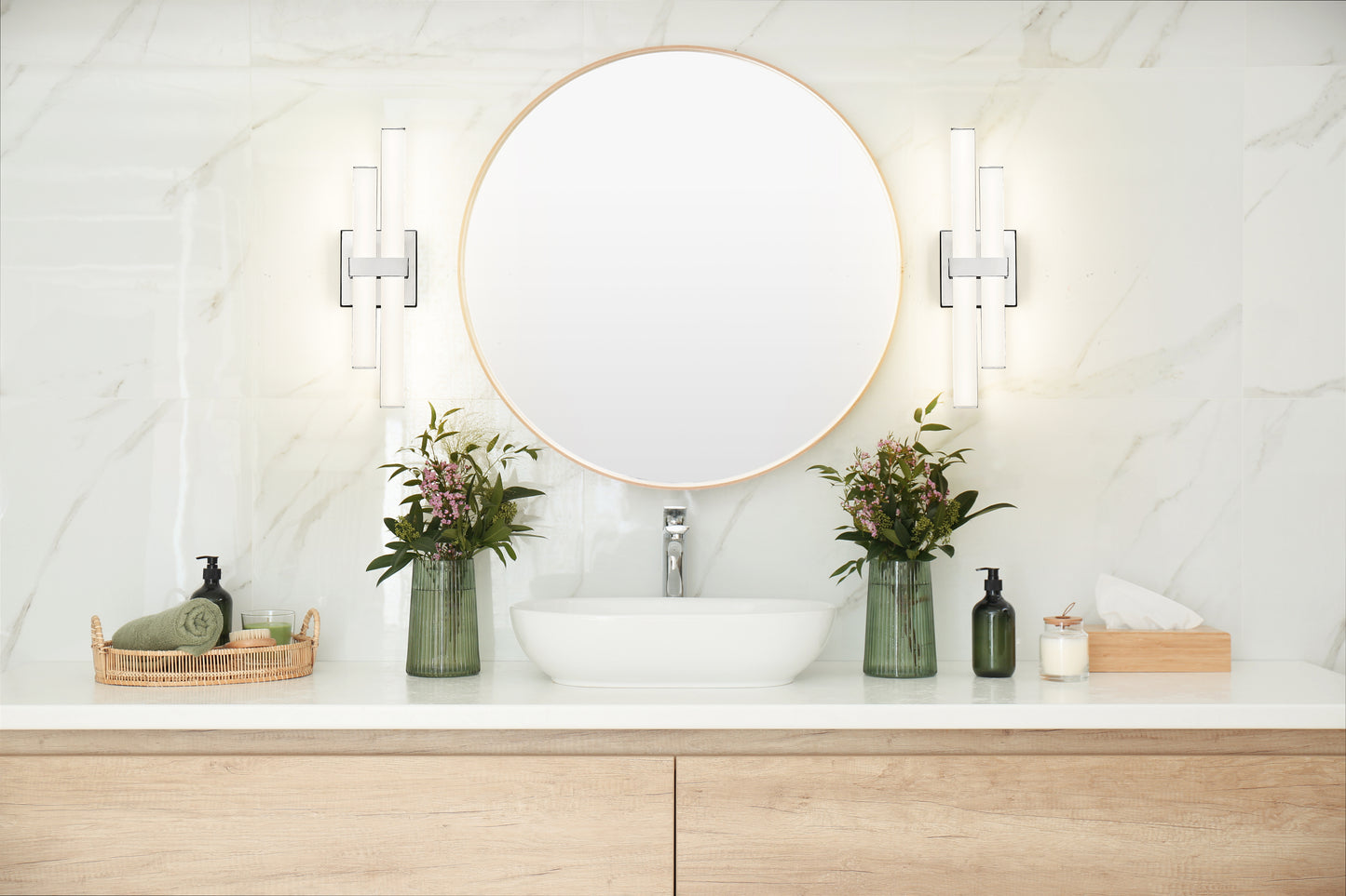 1008-18W-CH-LED - Zane 2 Light 18" Vanity - Chrome