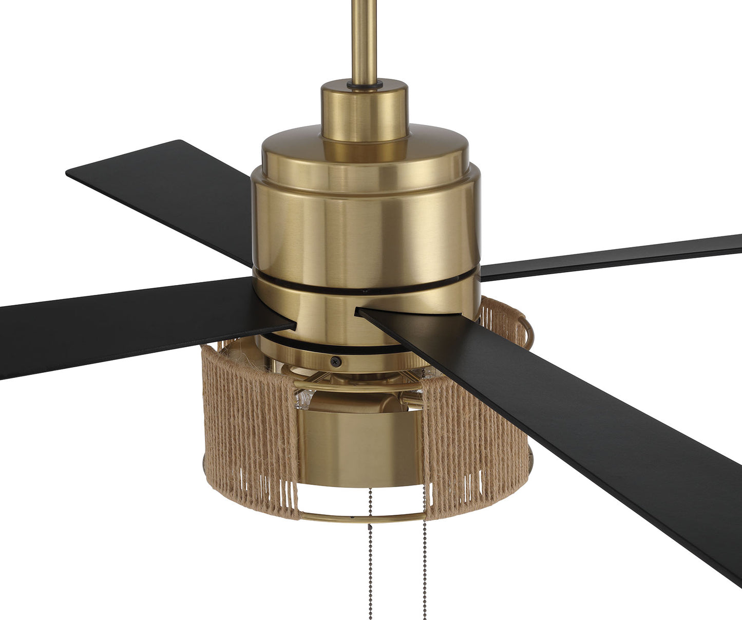 KNS52SB4 - Kensey 52" 4 Blade Ceiling Fan with Light Kit - Satin Brass