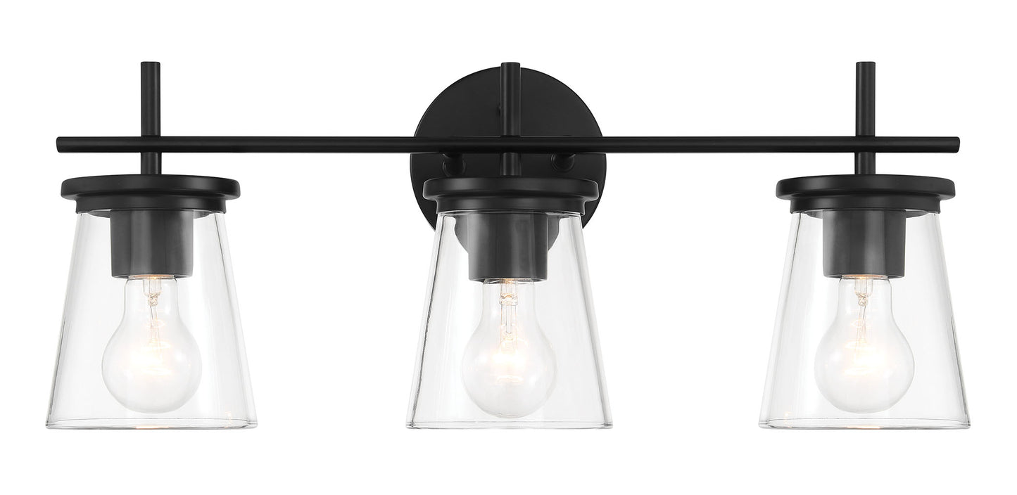 60403-FB - Connell 3 Light 22" Wide Vanity Light - Flat Black