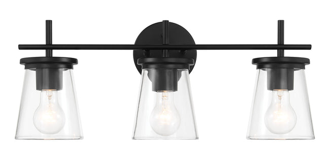 60403-FB - Connell 3 Light 22" Wide Vanity Light - Flat Black