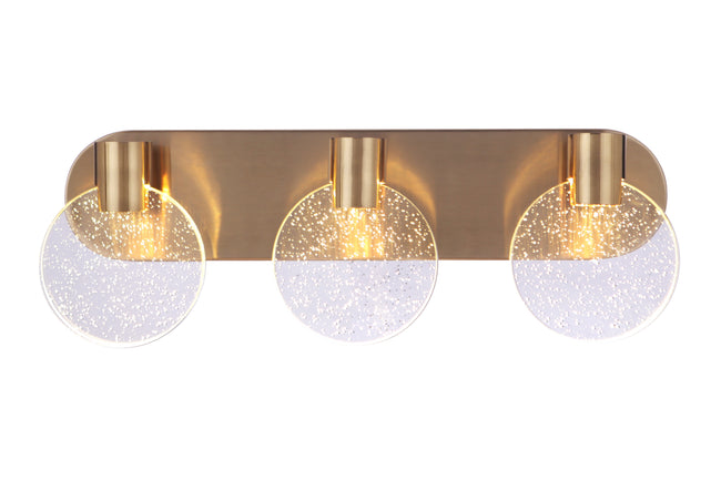 15122SB-LED - Glisten 3 Light 22" Wide LED Vanity Light - Satin Brass