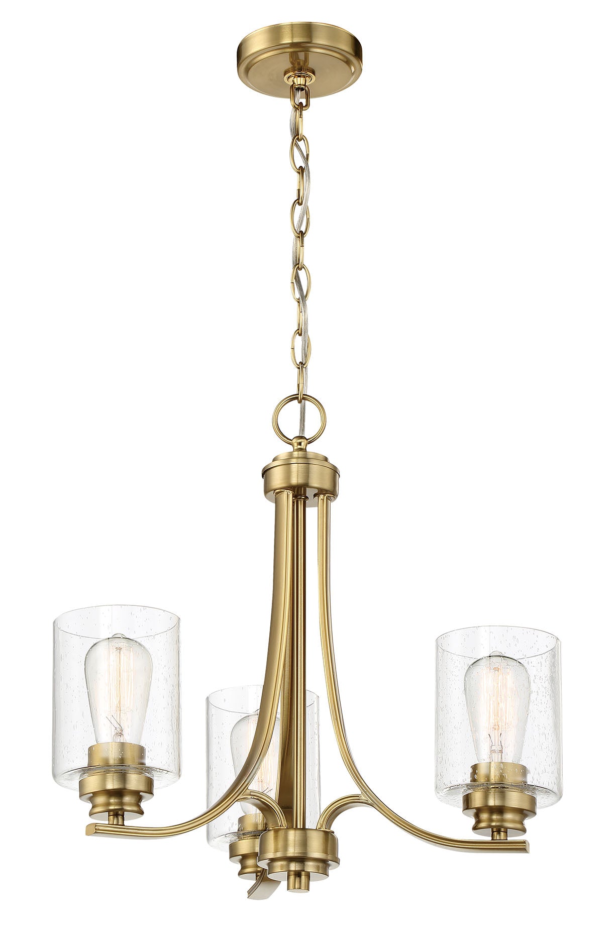 50523-SB - Bolden 3 Light 18" Wide Chandelier - Satin Brass