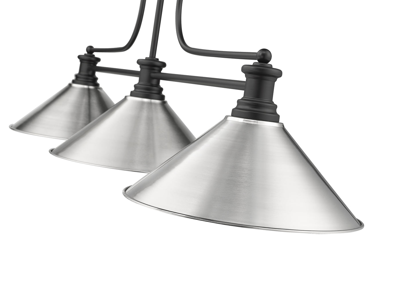 725-3MB-BN15 - Melange 3 Light 52" Billiard - Matte Black