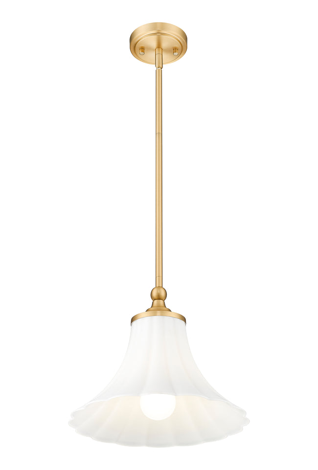 1958P12-MGLD - Fleur 1 Light 12" Pendant - Modern Gold