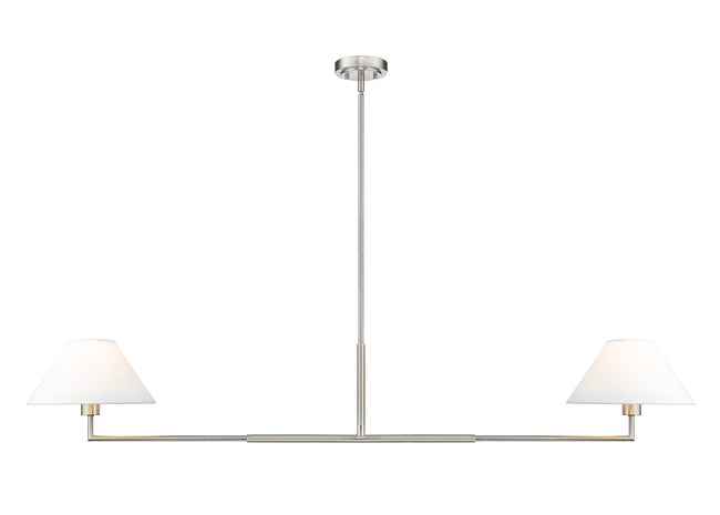 744-62L-BN - Leila 2 Light 12" Chandelier - Brushed Nickel