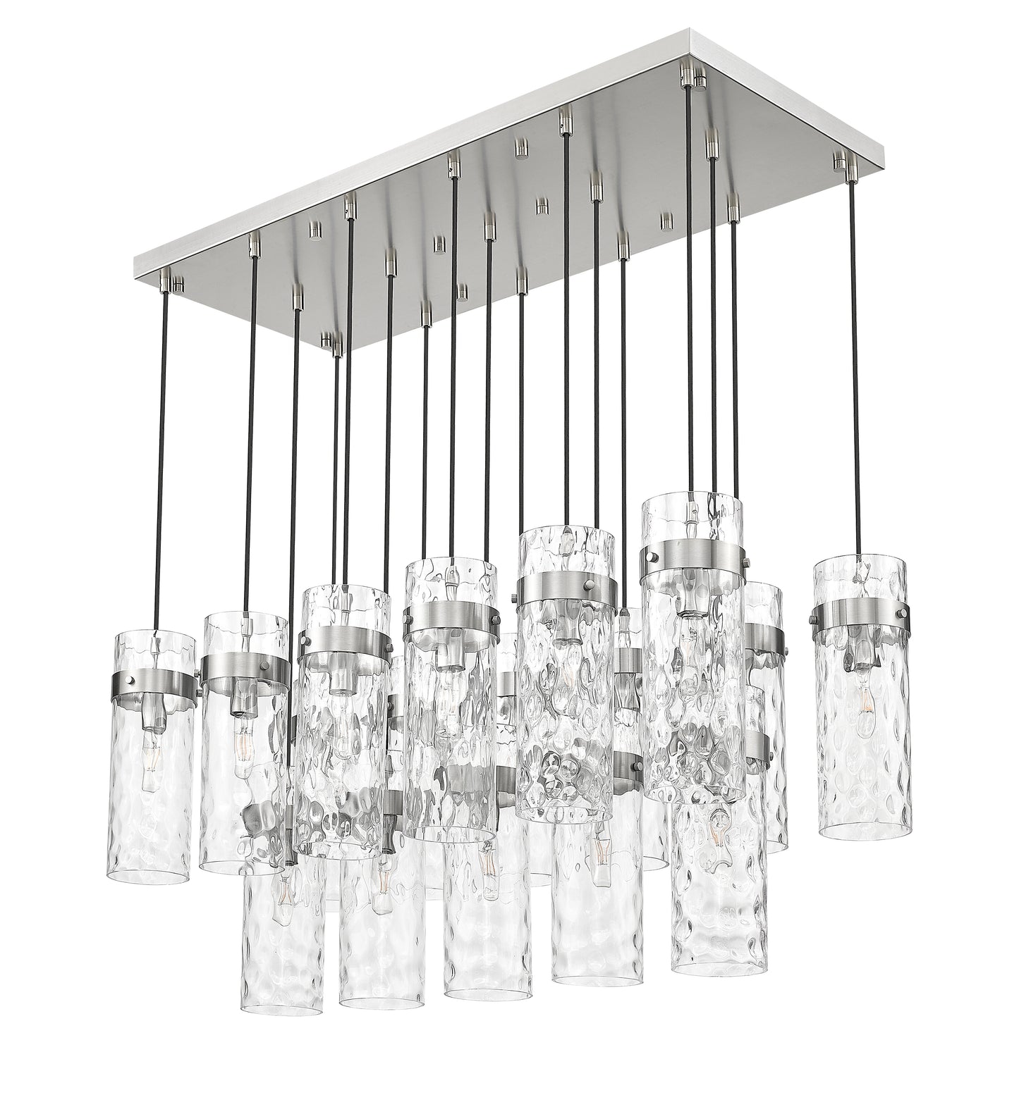 7002P5-17L-BN - Fontaine 17 Light Linear 44" Chandelier - Brushed Nickel